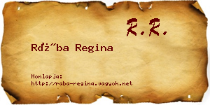 Rába Regina névjegykártya